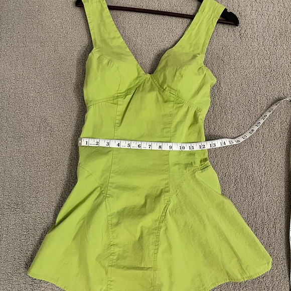 Free People Lime Green Mini Dress | Size XS | Open Back Tie | Summer - Picture 4 of 7